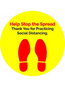 Social Distancing Floor Decals -Yellow/Red
