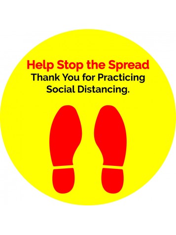 Social Distancing Floor Decals -Yellow/Red