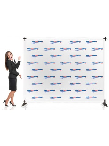 8' Telescopic Pipe & Drape Banner Stand with Cloth Banner